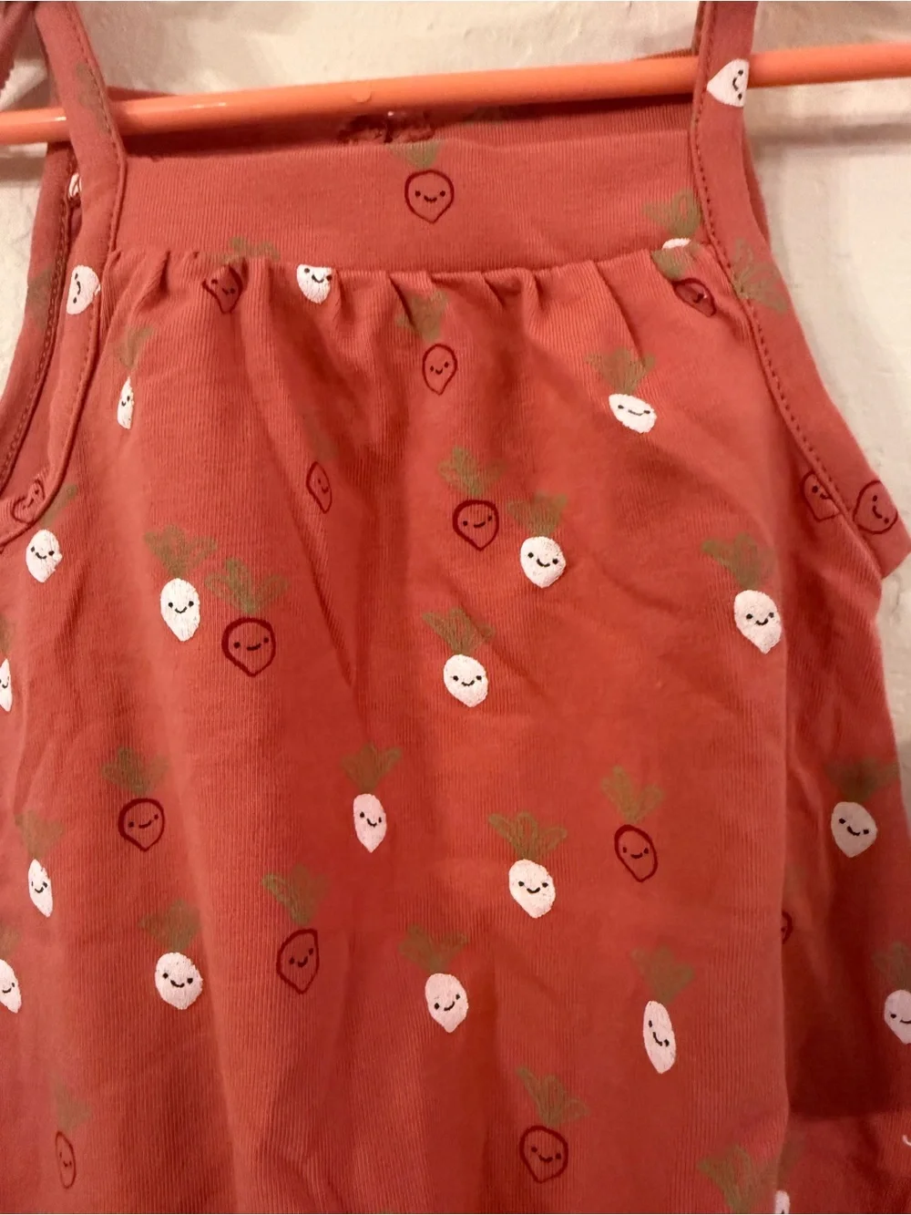 Baby Girl Red Tie-Shoulder One-Piece Bodysuit